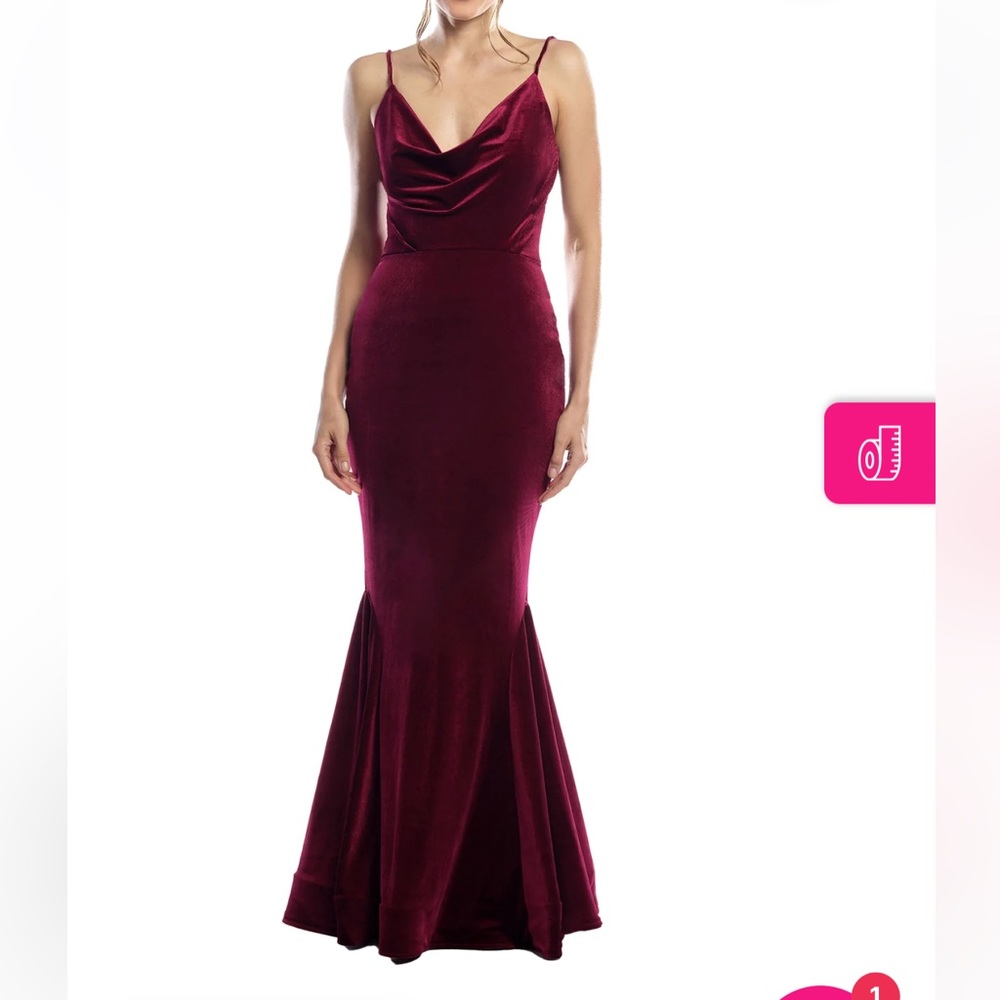 Bari Jay Red Wine Velour Dress (Style 2085)